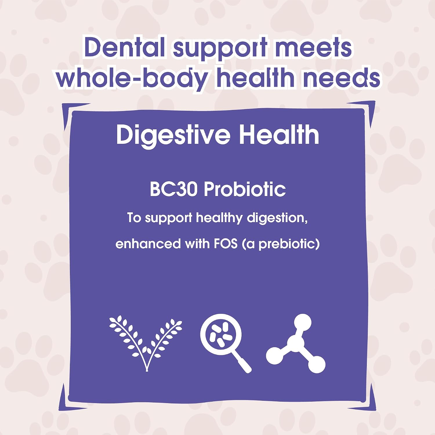 USA imported Get Naked probiotic infused pet dental care sticks on plain background