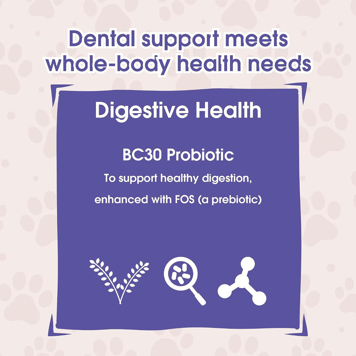 USA imported Get Naked probiotic infused pet dental care sticks on plain background