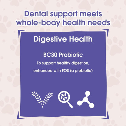 USA imported Get Naked probiotic infused pet dental care sticks on plain background
