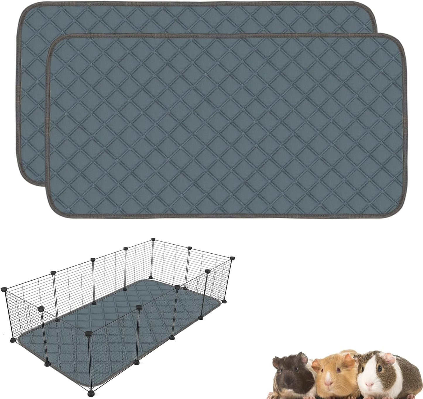 4 Pack Guinea Pig Cage Liners Washable Guinea Pig Bedding Reusable Waterproof Super Absorbent Guinea Pig Pee Pads Anti Slip Mat for Small Animals Rabbit Hamster Rat -28 x 14 Inch - Image 15
