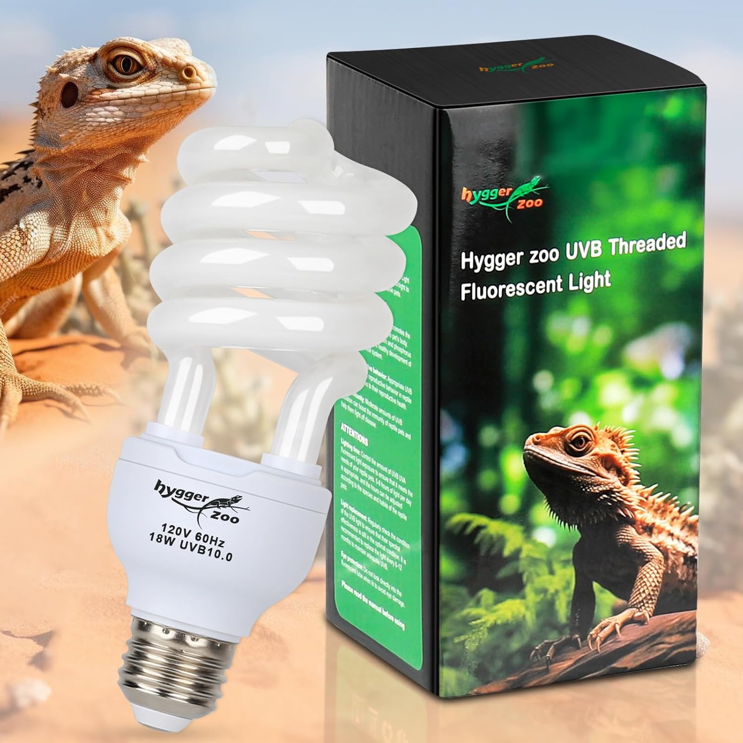 Imported USA premium reptile UV lamp showing the five point zero product specifications imprint.