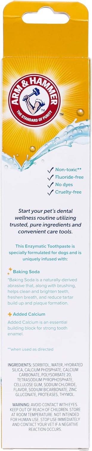Baking soda and calcium puppy toothpaste by Arm and Hammer