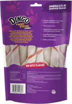 Nine pack of Dingo twist sticks showcasing the texture of premium imported rawhide chews