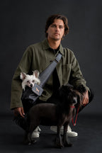 Interior view of Noah and Paw dog sling with soft plush lining