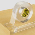 MILEQEE clear edge protector strip applied to a glass table edge