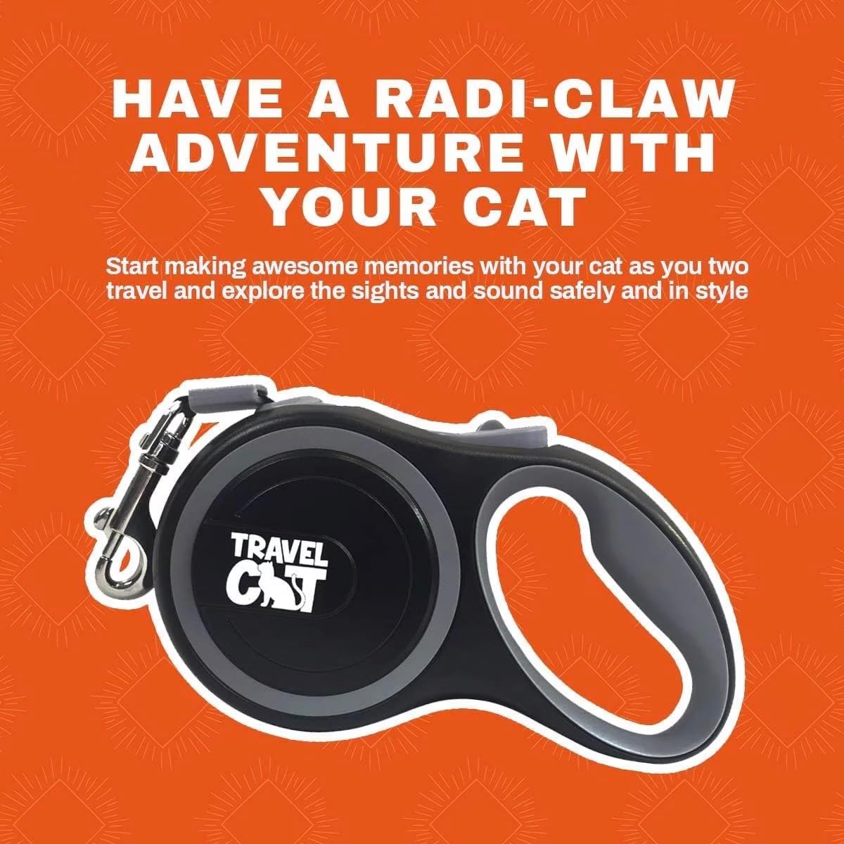 Slow-release and locking button mechanism on the Travel Cat black leash.
