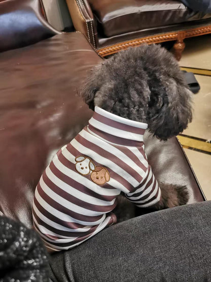 Soft cotton pet clothes showing back length coverage for medium dogs