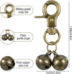 Close up look at the durable lobster clasp attachment of the Maxqzin pet tracking bell accessory.