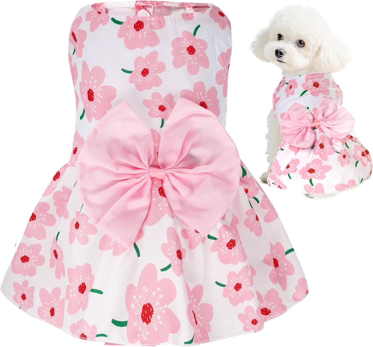 choyaxo Floral Dog Dress Cute Dog Skirt Pet Dress Summer Pet Clothes for Puppy Small Cats - Image 11