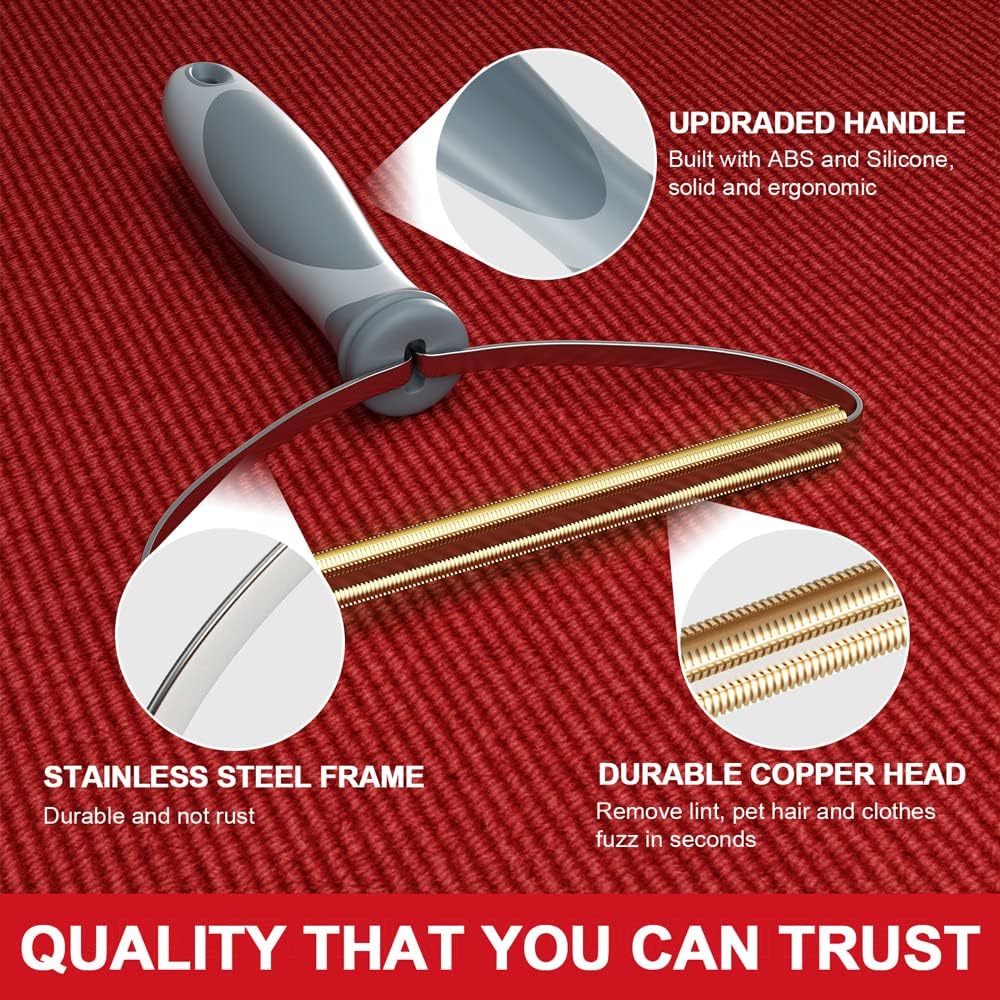 Close up of stainless steel frame pet hair remover