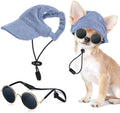 Jadive blue dog sun hat and sunglasses set front view
