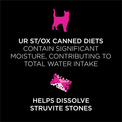 Pro Plan Vet Diets urinary health salmon chunks in rich gravy texture demonstration