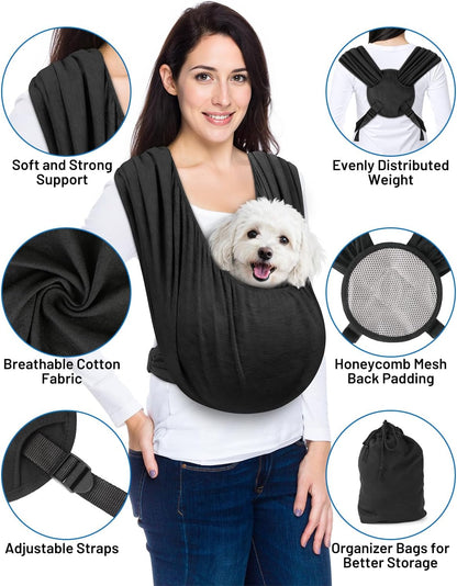 Hands-free pet chest carrier for small dogs