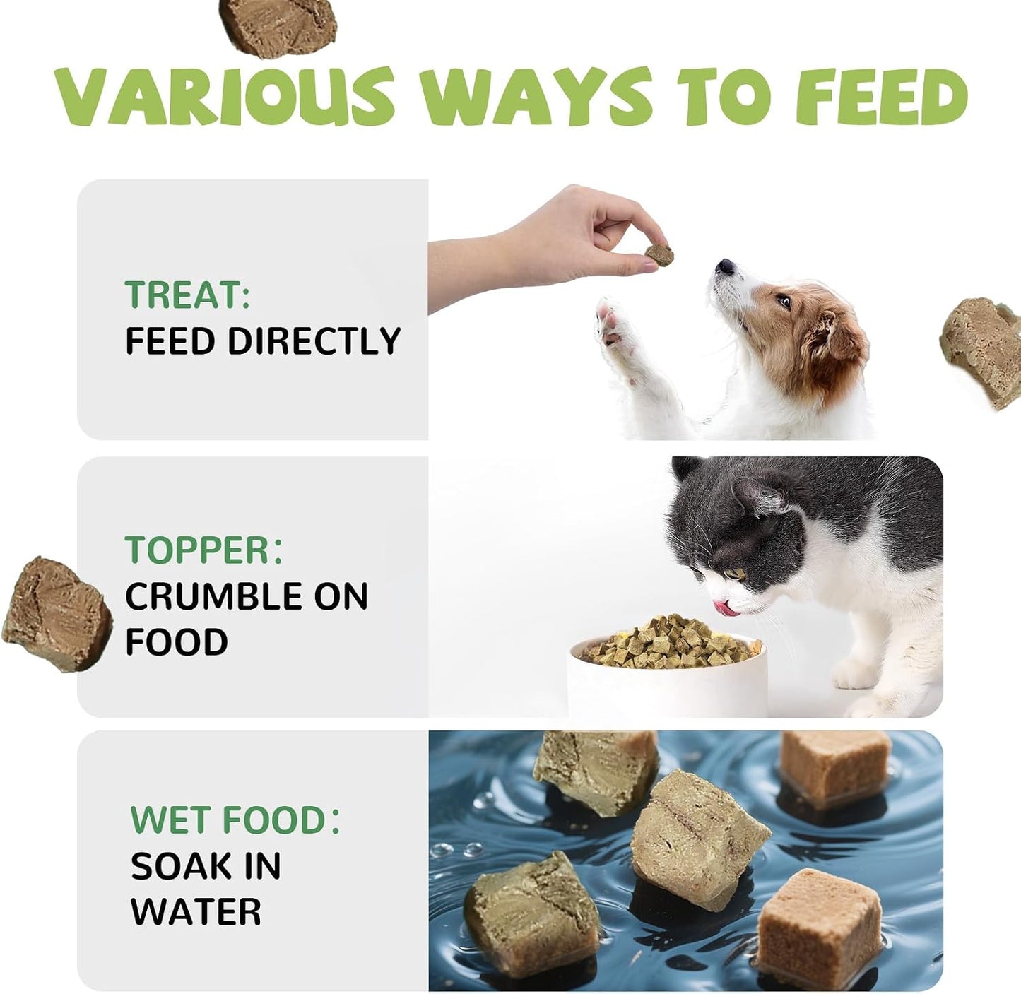 PAWUP 4.6 ounce pet snacks container with green label texture details