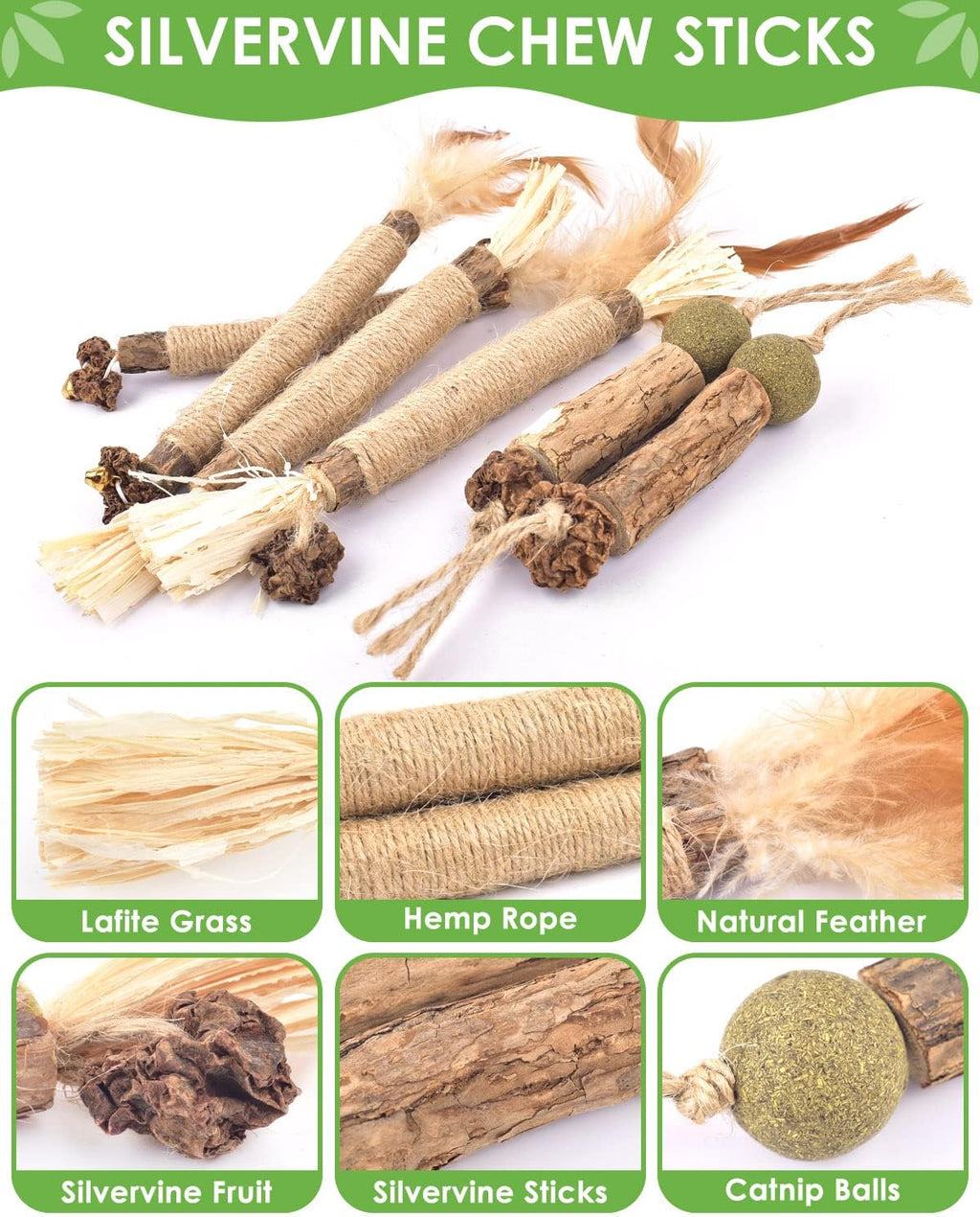 Tindtop catnip chew toys showing textured sisal rope details