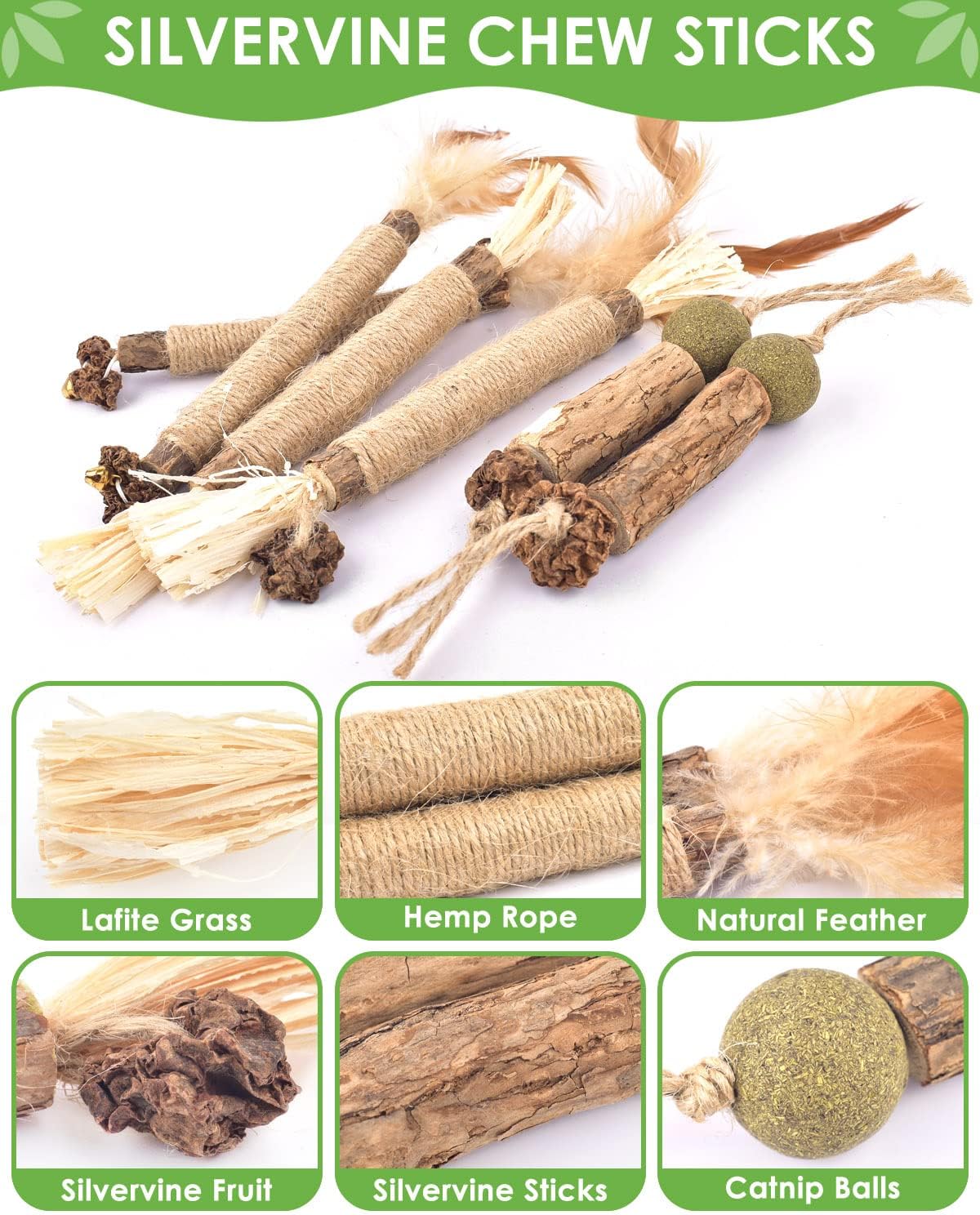 Tindtop catnip chew toys showing textured sisal rope details