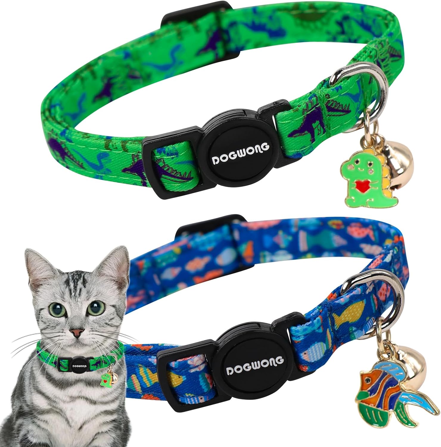 Cat Collar,2 Pack White Hemp Cat Collars Breakaway with Bell, DOGWONG Safety Buckle Wedding Cat Collar for Girl Boy Cats and Small DogsAdjustable 7-12 Inch,Pet Supplies Accessories - Image 9