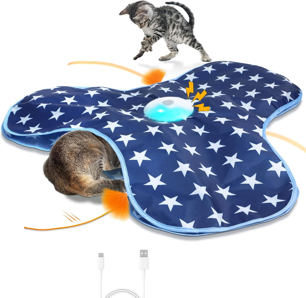Sofolor ambush hide and seek cat toy packaging box layout.