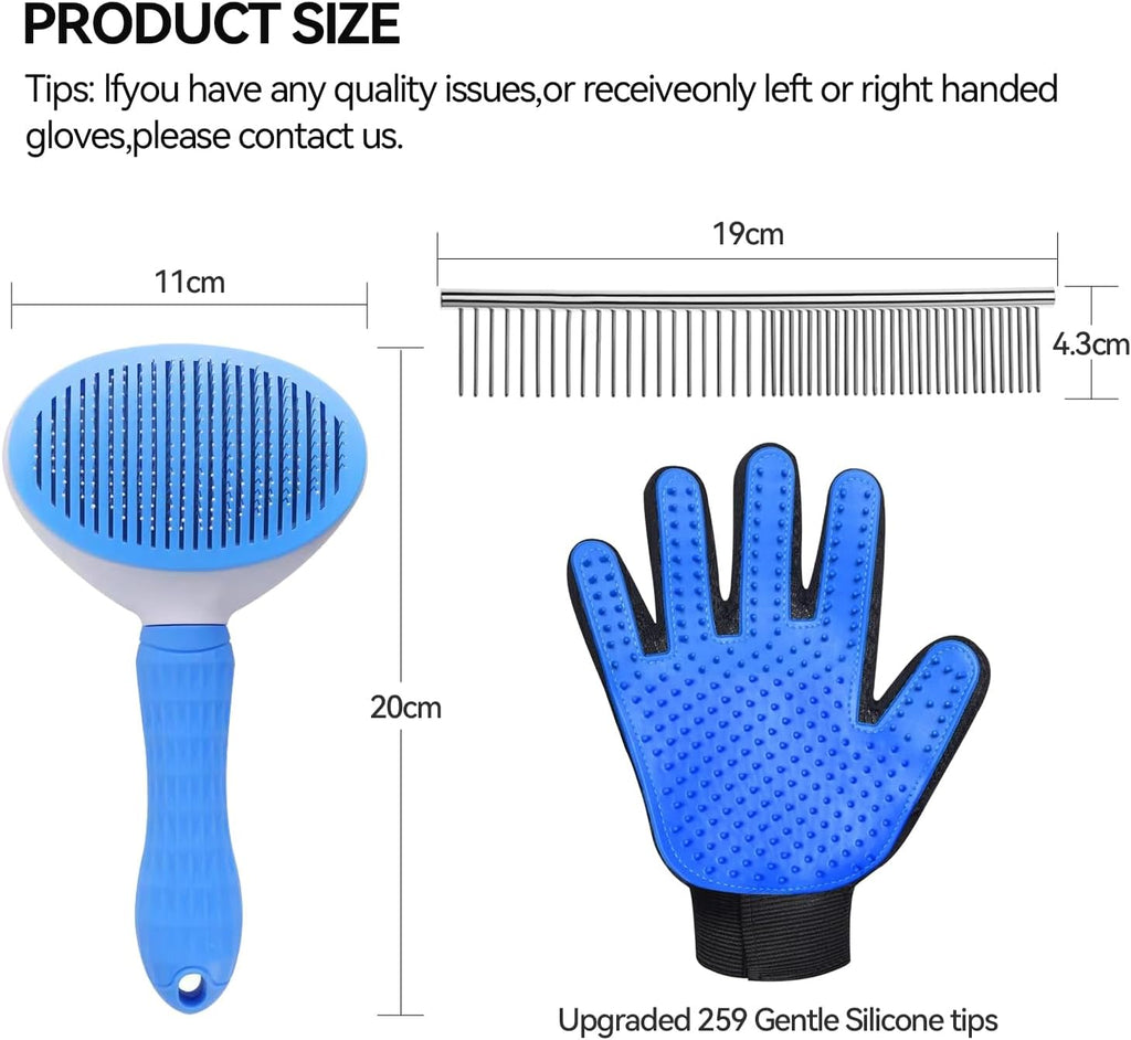 Close up of the self cleaning pet slicker brush with the bristle release button extended