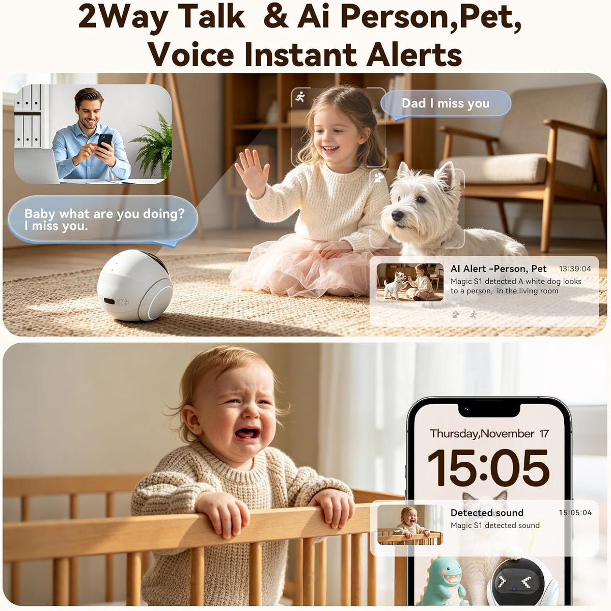 Vivideye 1080p camera pet detection technology
