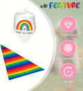 Tinsow white cotton pet scarf with love is love rainbow text