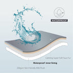 Water droplets pooling on the leakproof surface layer of the Zakapaws pet blanket.