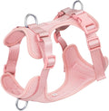 Wisedog mesh breathable dog harness front view in pink