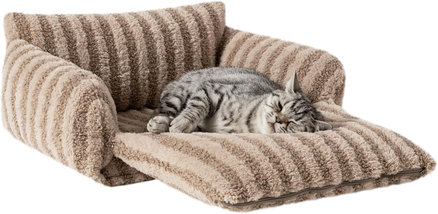Hollypet orthopedic cat bed showing double layer cushion design