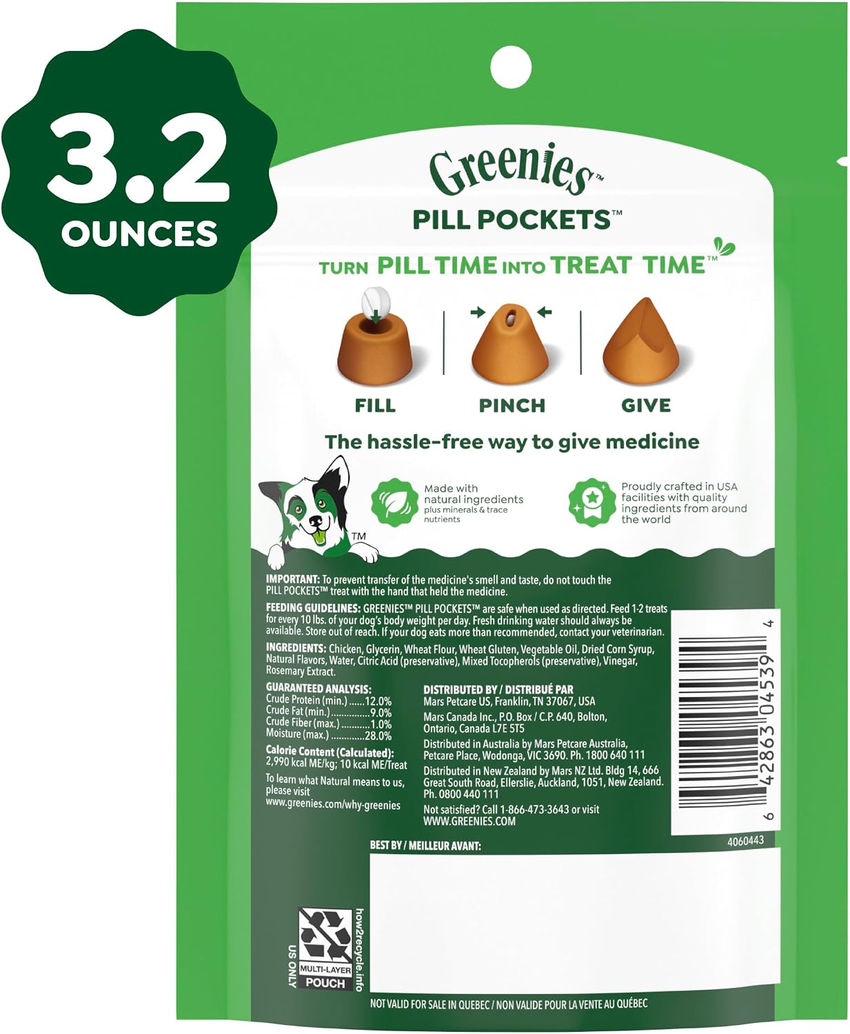 Greenies Pill Pockets for Dogs Small Size, Tablet Pill Treats for Dogs, Chicken Flavor, 3.2 oz. Pouch - Image 10