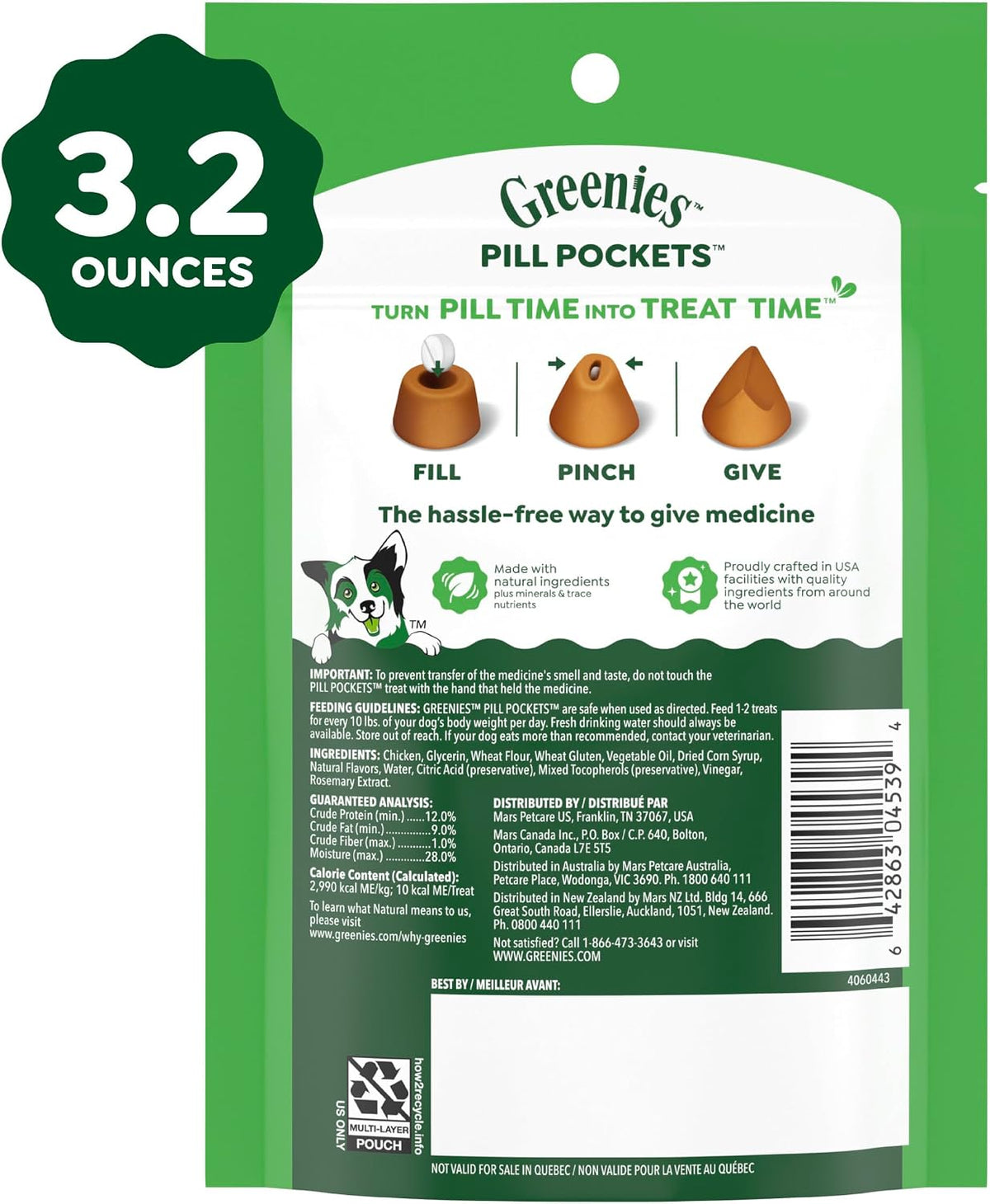 Greenies Pill Pockets for Dogs Small Size, Tablet Pill Treats for Dogs, Chicken Flavor, 3.2 oz. Pouch - Image 10