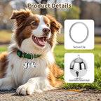 DearKeeps extra loud pet bells attached to a silver dog collar ring