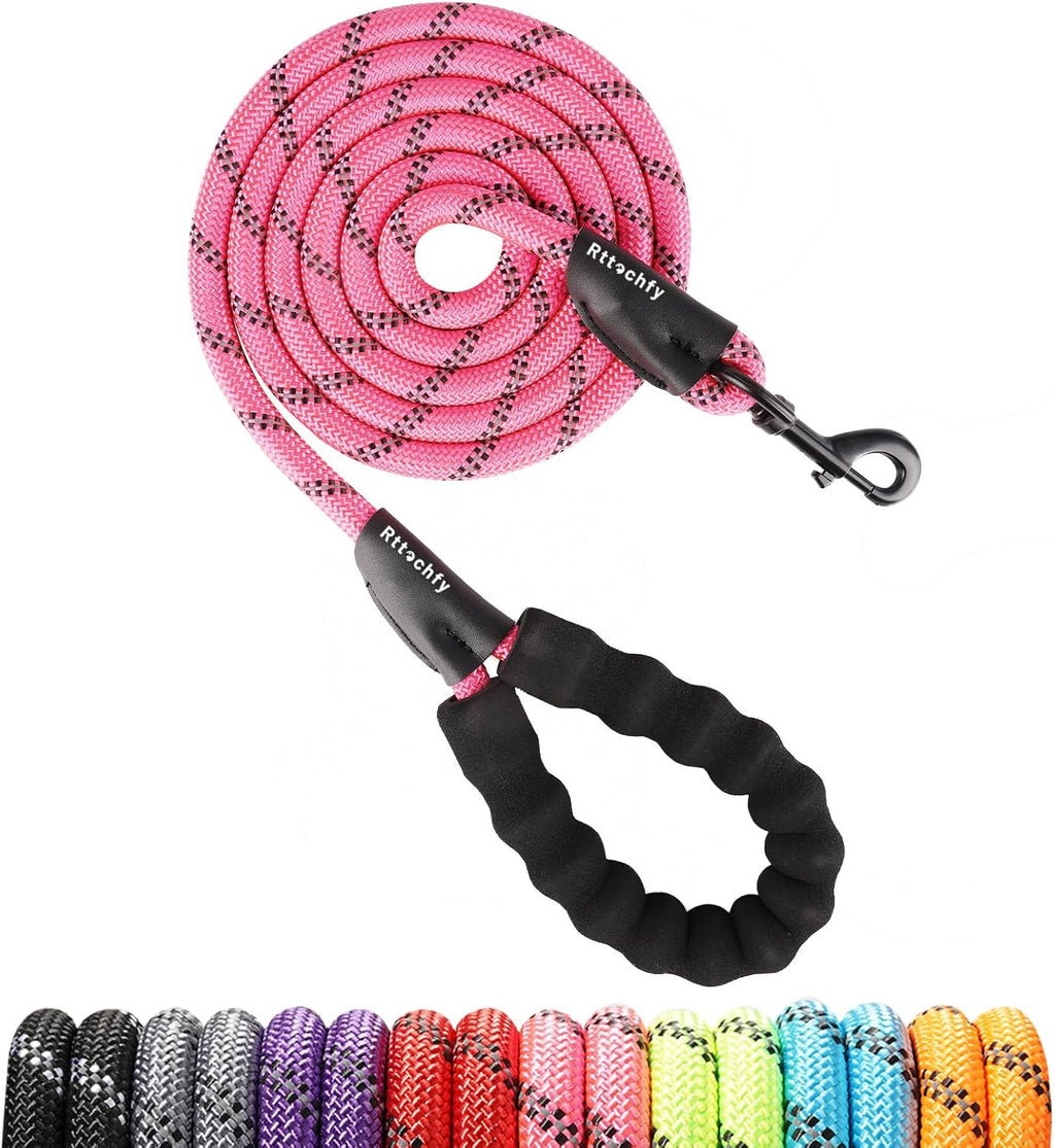 Rttochfy Rope Dog Leash 2/4/5/6/8/10 FT with Comfortable Padded Handle and Highly Reflective Threads for Small Medium and Large Dogs Heavy Duty (1/2"-5 FT, Blue) - Image 12