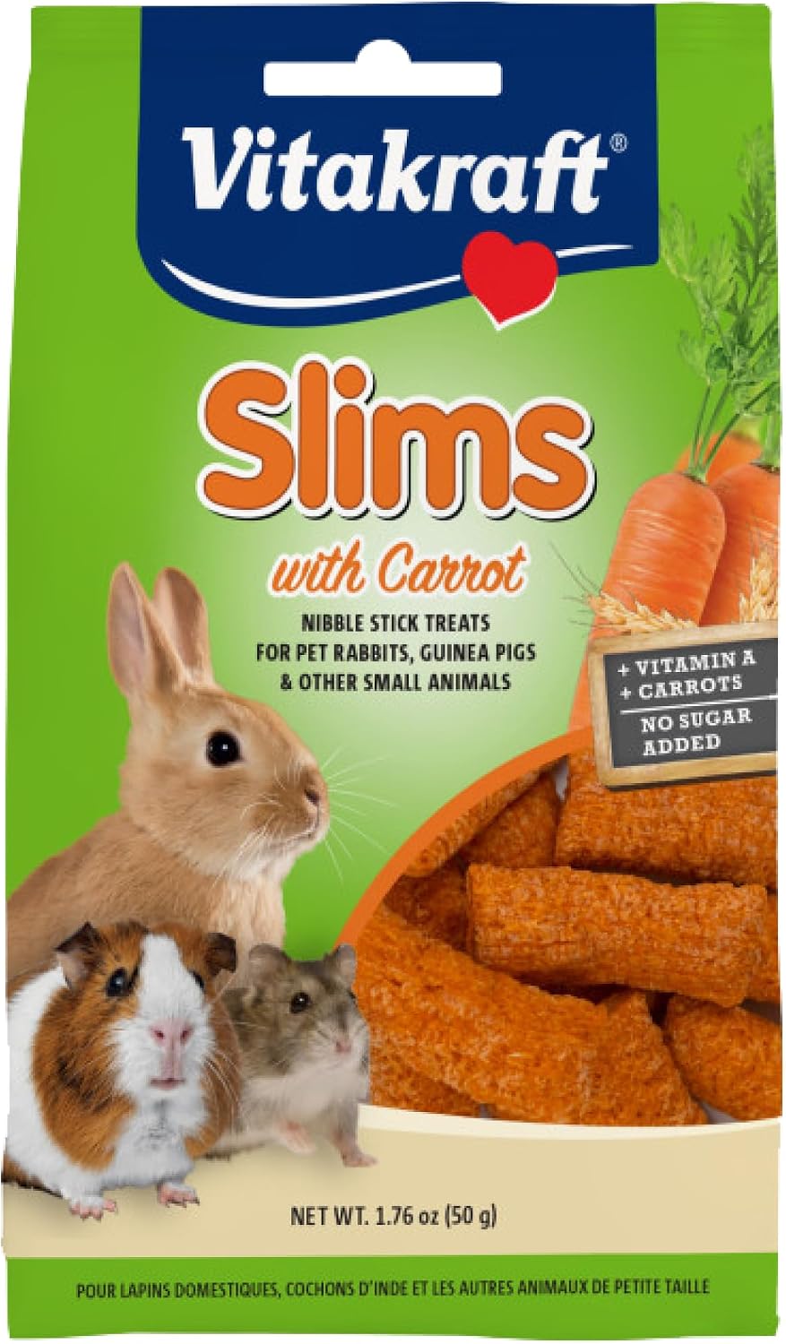 Vitakraft Slims Carrot Small Animal Treats - Light, Healthy Food Bites - Crispy Carrot Treats for Rabbits, Guinea Pigs, Hamsters & Chinchillas (10oz) - Image 15