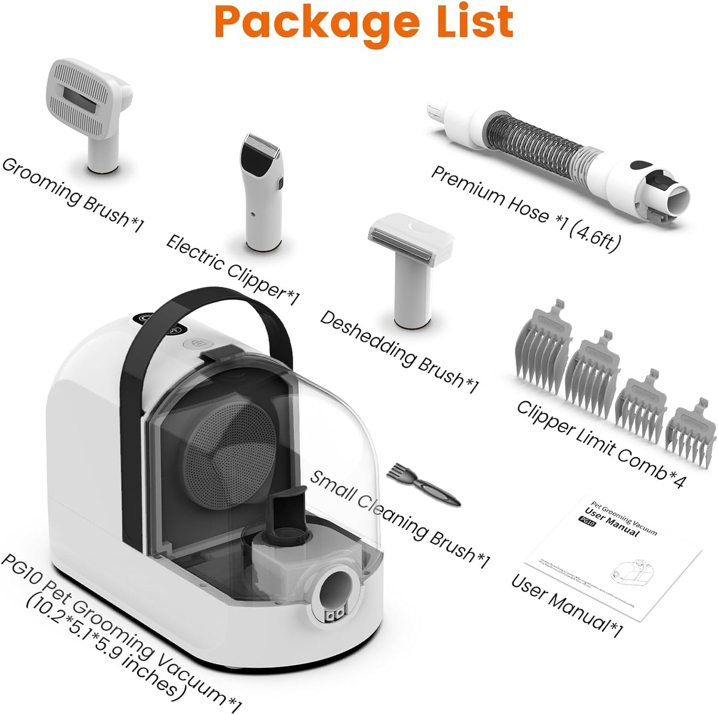 Ubrobo PG10 pet hair vacuum home cleaning tools in action.