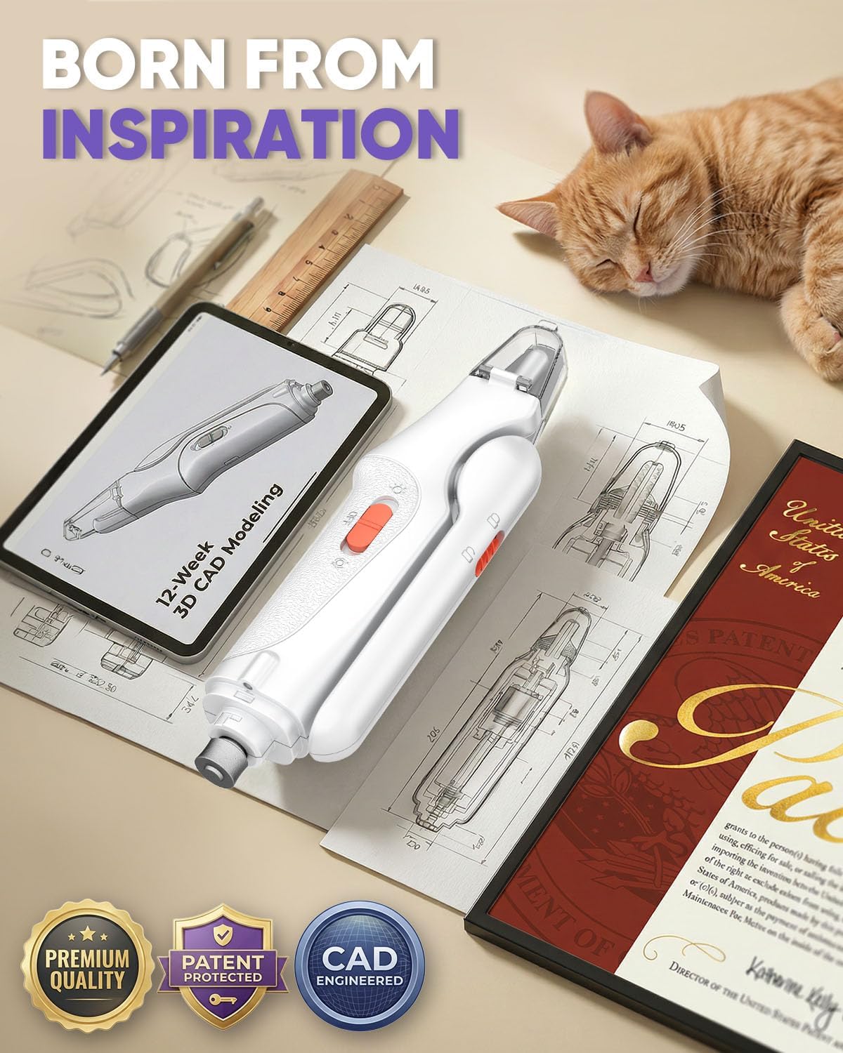 USB charging port detail on Catpick pet trimmer