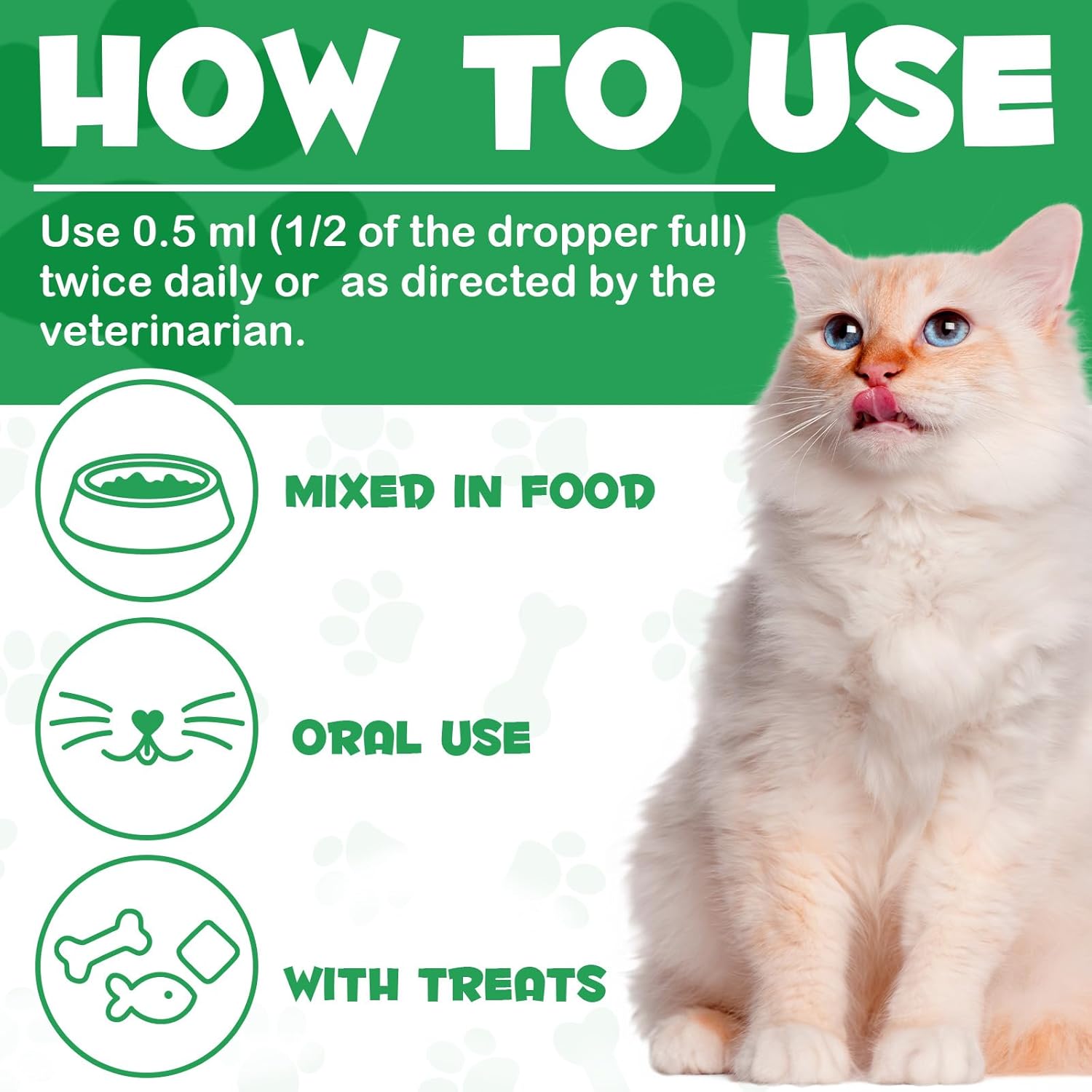 Authentic USA pet care liquid treatment for healthy feline kidneys