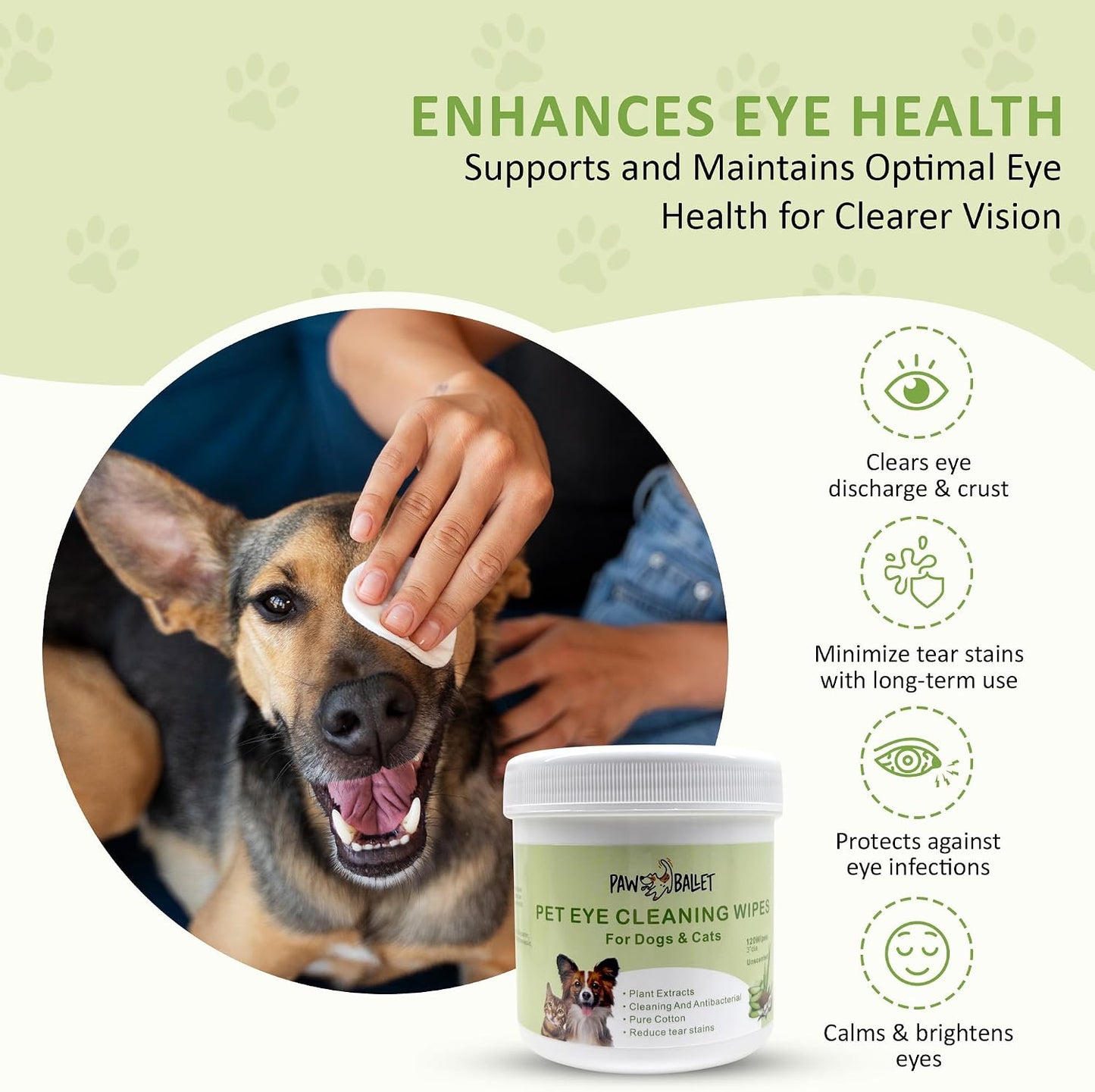 Close up look at the unscented antibacterial cotton pads for dogs and cats