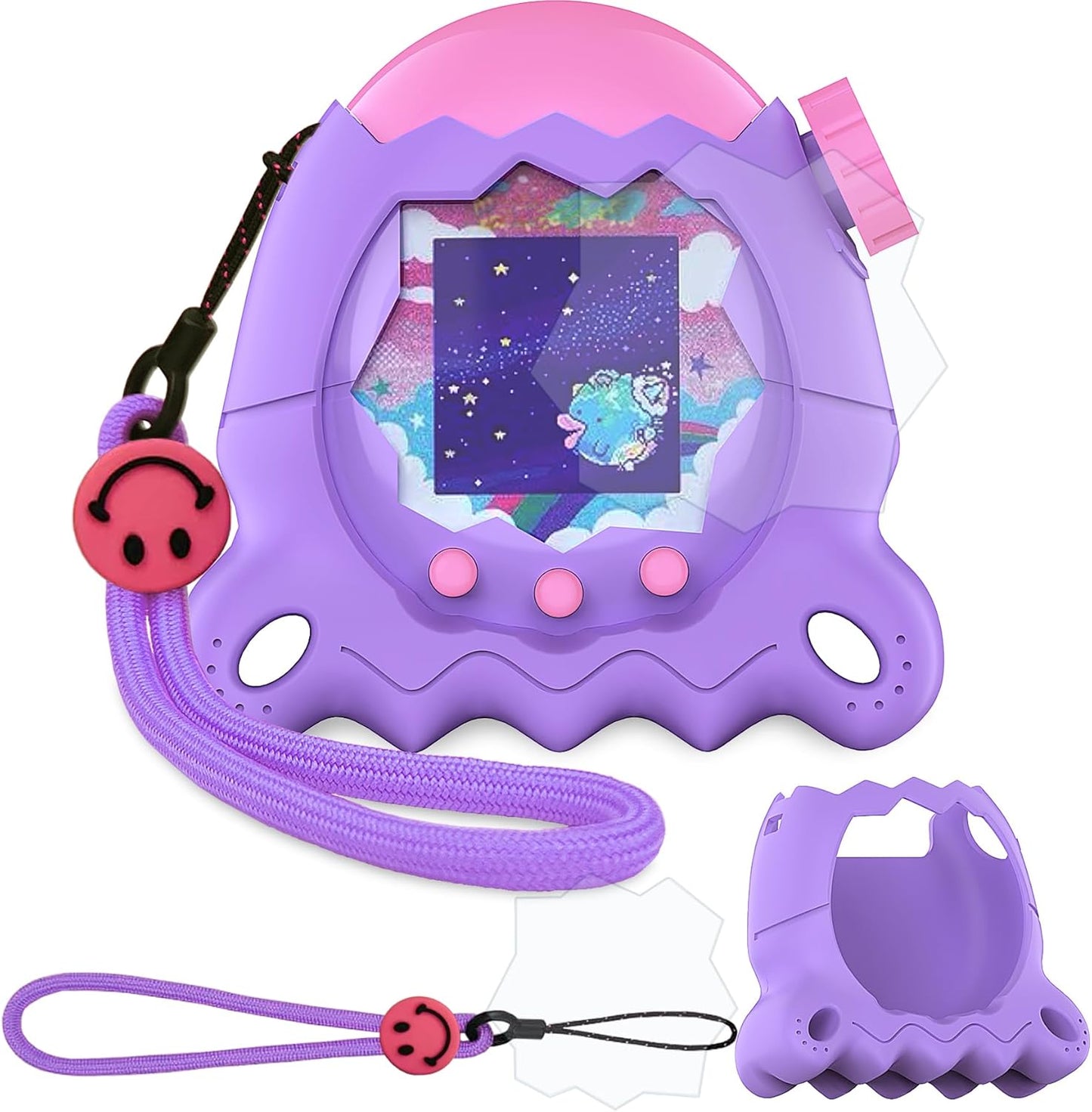 JCHPINE silicone cover case for Tamagotchi Paradise front view in purple