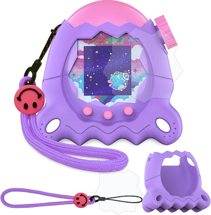 JCHPINE silicone cover case for Tamagotchi Paradise front view in purple