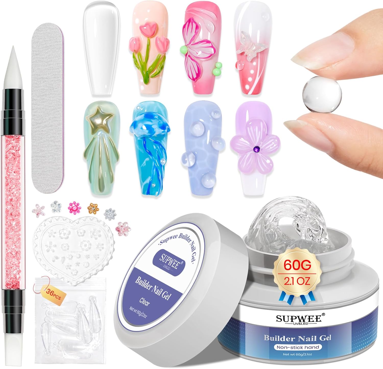 Supwee 3D Nail Builder Gel 60 gram jar front view