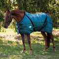 Country Pride Sentinel Channel Quilt Horse Stable Blanket green front view on horse