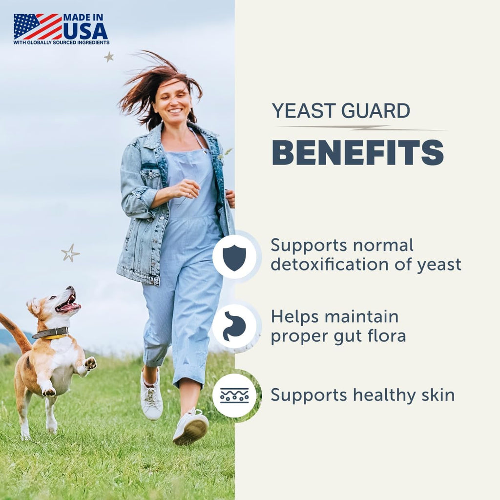 Back label of Four Leaf Rover Yeast Guard showing ingredient list