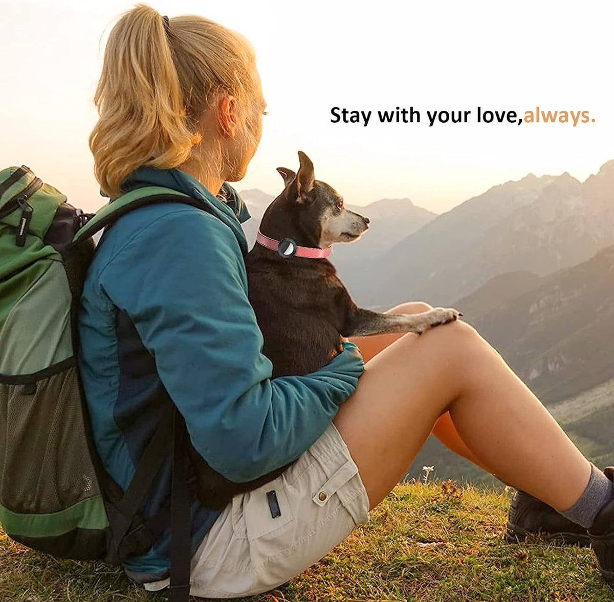 Side view illustration highlighting the ultra slim profile that prevents dangling on small pets.