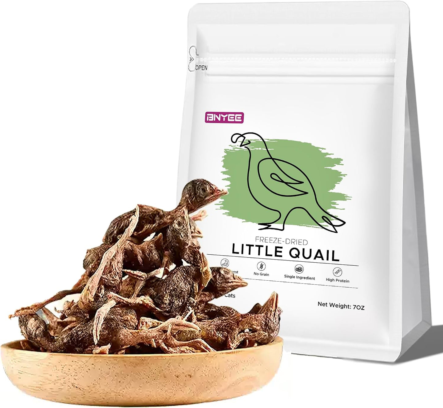 Bnyee nutritious single ingredient freeze dried treats showing individual pieces