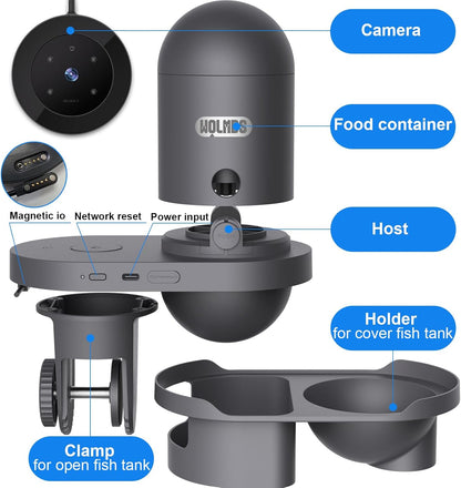WiFi Automatic Fish Feeder with 2.5K Camera, 2.4/5G Smart App Remote Contro & Vacation Timer, 0.2g Precision Aquatic Pet Feeder, 230ML Moisture-Proof Fish Food Dispenser for 10+ Gallon Tank - Image 9
