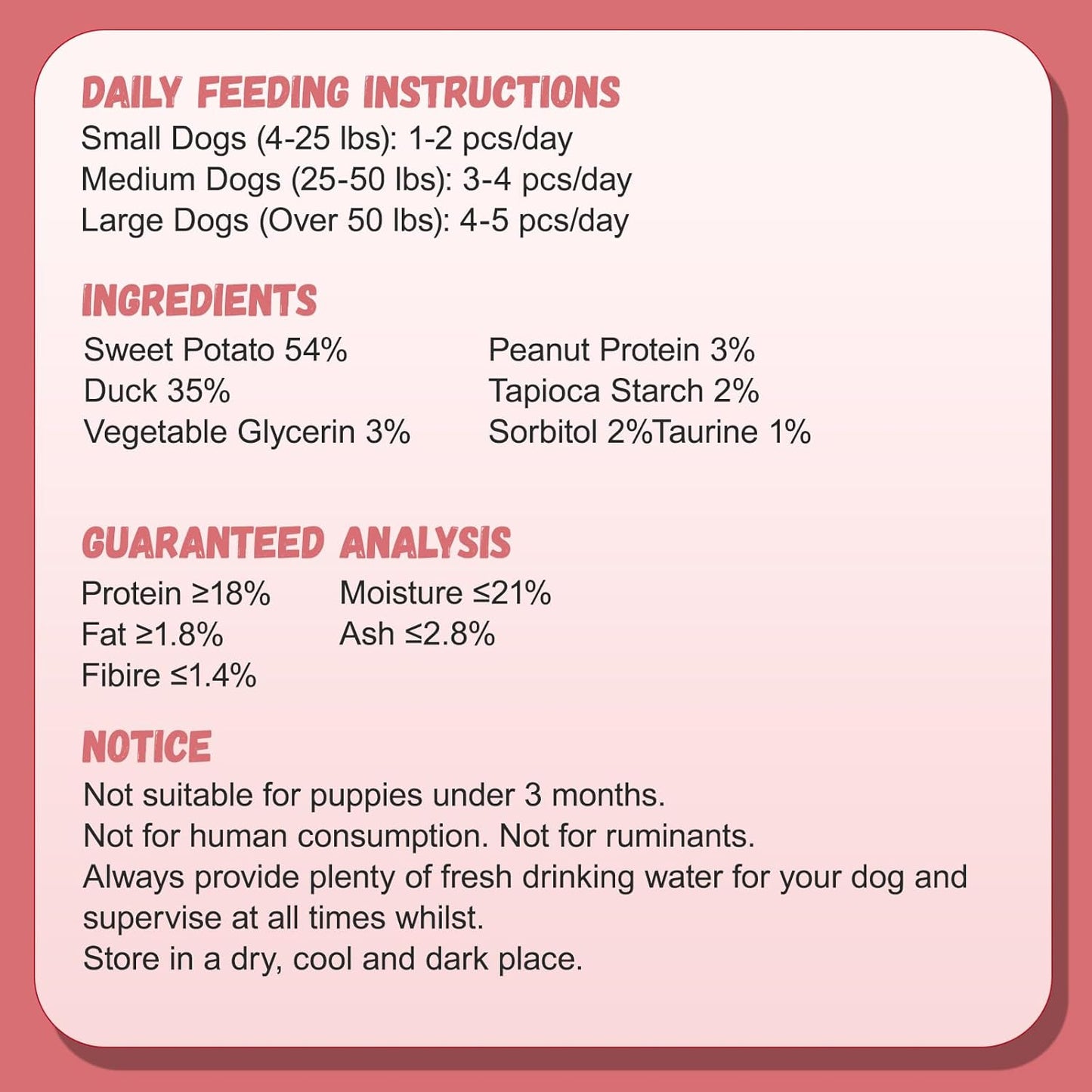 Close up of Pawmate grain free duck jerky wraps for dogs