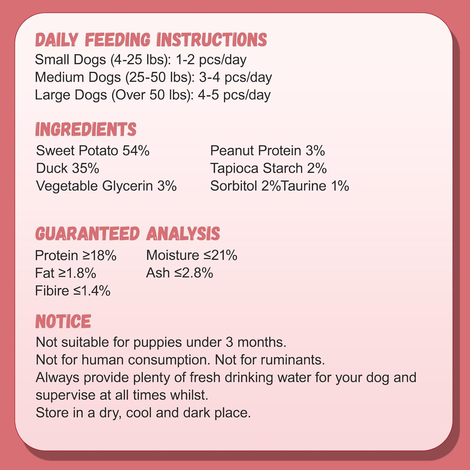 Close up of Pawmate grain free duck jerky wraps for dogs