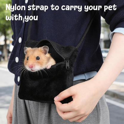 2 Pack Carry Bonding Pouch Sugar Glider Pouch Breathable Soft Hamster Carrier Small Animal Travel Sleeping Bag Cage with Strap Zipper for Squirrels Hamsters Rodents Other Small Pets - Image 4