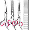 Tinmarda professional dog grooming kit front view of stainless steel shears set for home pet care.