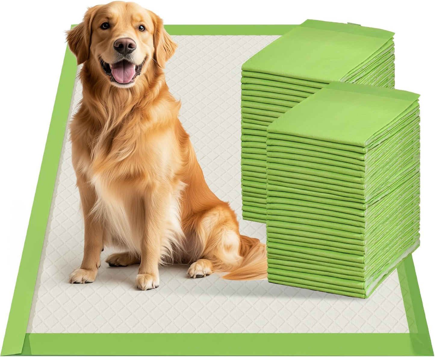Gardner Pet Dog Pee Pads Extra Large 28"x34", XL Thicker ECO Green Disposable XLarge Puppy Training Pads Super Absorbent Full Edge-Wrapping Pad for Dogs, Puppies, Doggie, Cats, Rabbits-(30 Count) - Image 10